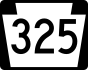 PA Route 325 marker