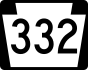 PA Route 332 marker