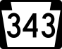 PA Route 343 marker