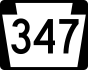 PA Route 347 marker