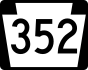 PA Route 352 marker