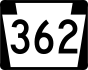 PA Route 362 marker
