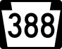 PA Route 388 marker