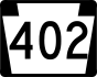 PA Route 402 marker