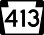 PA Route 413 marker