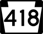 PA Route 418 marker