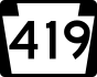 PA Route 419 marker