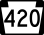 PA Route 420 marker