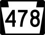 PA Route 478 marker