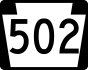 PA Route 502 marker
