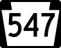 PA Route 547 marker