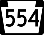 PA Route 554 marker