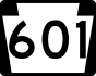 PA Route 601 marker