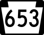 PA Route 653 marker