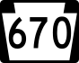 PA Route 670 marker