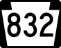PA Route 832 marker