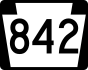 PA Route 842 marker