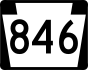 PA Route 846 marker