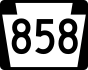 PA Route 858 marker