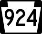 PA Route 924 marker