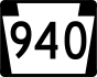 PA Route 940 marker