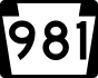 PA Route 981 marker