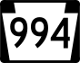 PA Route 994 marker
