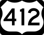 U.S. Route 412 marker