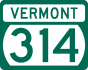 Vermont Route 314 marker