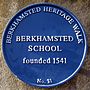 Blue plaque on Berkhamsted School Old Hall