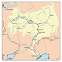 Map of the drainage basin of the Volga and Kama.