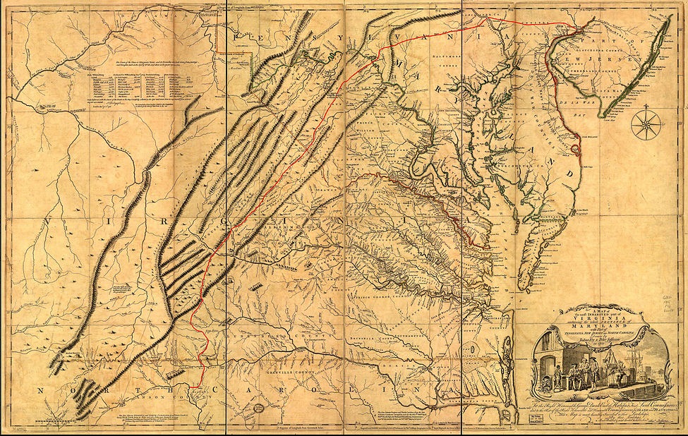 Map drawn by Joshua Fry & Peter Jefferson in 1751