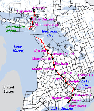 Highway 6 Ontario Map Ontario Highway 6