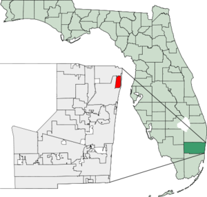 Map Of Florida Highlighting Lighthouse Point 