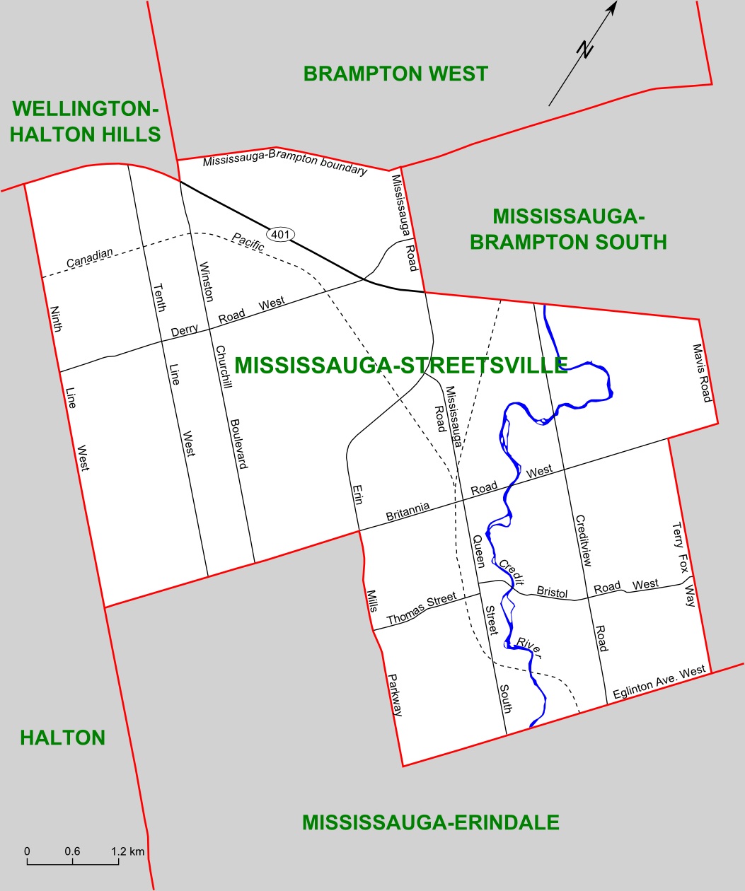 Mississauga Streetsville (riding Map) 