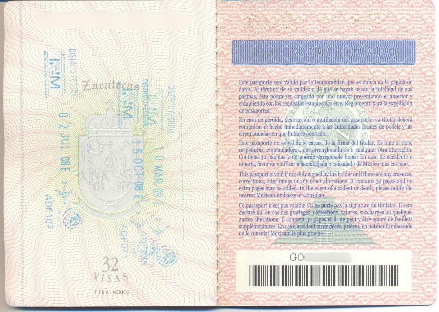 Mexican Passport   Pasg2 001 