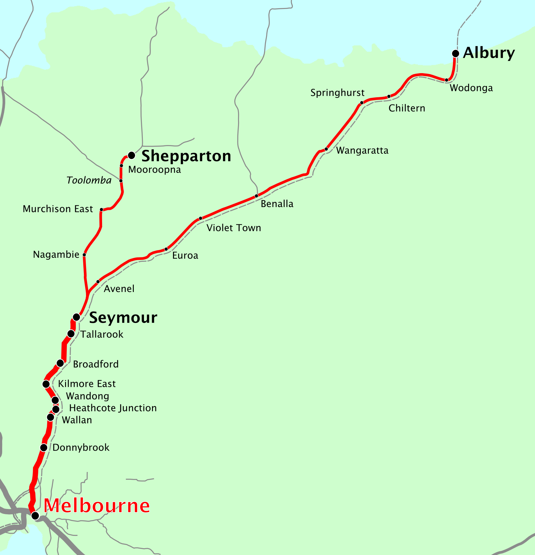 Seymour railway line, Victoria