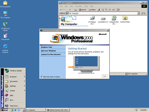 windows 2000 came standard with which default file system
